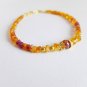 Citrine With Ruby Mix 3-4.5mm Smooth beads adjustable stacking bracelet | STK-2261