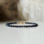 Dark Blue Sapphire Round 3mm Faceted beads adjustable stacking bracelet | STK-2372