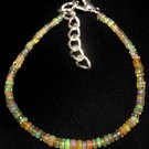Ethiopian Opal Rondelle 2-4mm Smooth beads adjustable stacking bracelet | STK-2710