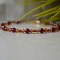 Garnet & Citrine Round 2-4mm Faceted beads adjustable stacking bracelet | STK-3141