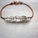 Herkimer Diamond Fancy 4-6mm Faceted beads adjustable stacking bracelet | STK-3546