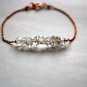 Herkimer Diamond Fancy 4-6mm Faceted beads adjustable stacking bracelet | STK-3546