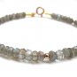 Labradorite Rondelle 4-4.5mm Faceted beads adjustable stacking bracelet | STK-4014