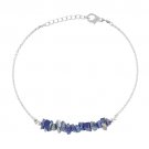 Lapis Lazuli Uncut Chips 3-5mm Rough beads adjustable stacking bracelet | STK-4163