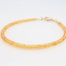 Mandarin Garnet Rondelle 3mm Faceted beads adjustable stacking bracelet | STK-4541