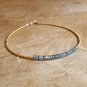 Moss Aquamarine Rondelle 3mm Faceted beads adjustable stacking bracelet | STK-4628