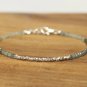 Moss Aquamarine Rondelle 3mm Faceted beads adjustable stacking bracelet | STK-4639