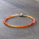 Multi Carnelian Rondelle 3mm Faceted beads adjustable stacking bracelet | STK-4710