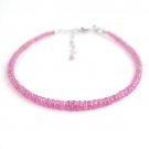 Pink Sapphire Rondelle 2-4mm Faceted beads adjustable stacking bracelet | STK-5120