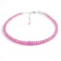 Pink Sapphire Rondelle 2-4mm Faceted beads adjustable stacking bracelet | STK-5120