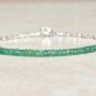 Zambian Emerald Rondelle 3mm Faceted beads adjustable stacking bracelet | STK-5618
