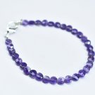 African Amethyst Coin 4-4.5mm Faceted beads adjustable stacking bracelet | STK-0022