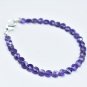 African Amethyst Coin 4-4.5mm Faceted beads adjustable stacking bracelet | STK-0022