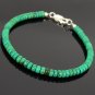 African Turquoise Rondelle 4mm Smooth beads adjustable stacking bracelet | STK-0037