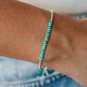 Arizona Turquoise Rondelle 2mm Smooth beads adjustable stacking bracelet | STK-0954
