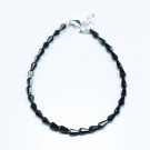 Black Spinel Drop 3X4.5-3X5mm Faceted beads adjustable stacking bracelet | STK-1253