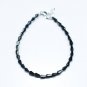 Black Spinel Drop 3X4.5-3X5mm Faceted beads adjustable stacking bracelet | STK-1253