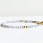 Blue Lace Agate Round 3-3.5mm Faceted beads adjustable stacking bracelet | STK-1616