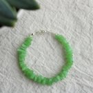 Chrysoprase Nugget Chips 7-9mm Smooth beads adjustable stacking bracelet | STK-2076