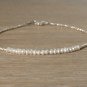 Fresh Water Pearl Rondelle 3mm Smooth beads adjustable stacking bracelet | STK-2914