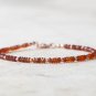 Hessonite Garnet Rondelle 3mm Faceted beads adjustable stacking bracelet | STK-3615