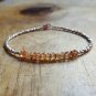 Imperial Topaz Rondelle 3.5mm Faceted beads adjustable stacking bracelet | STK-3651