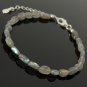 Labradorite Oval Tumble 4x7mm Smooth beads adjustable stacking bracelet | STK-3862