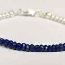 Lapis Lazuli Rondelle 3-3.5mm Faceted beads adjustable stacking bracelet | STK-4206