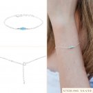 Larimar Round & Rondelle 2-4mm Smooth beads adjustable stacking bracelet | STK-4380