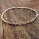 Lemon Quartz Rondelle 3.5-4mm Faceted beads adjustable stacking bracelet | STK-4454