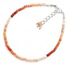 Mexican Fire Opal Round 2.5mm Faceted beads adjustable stacking bracelet | STK-4572