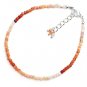Mexican Fire Opal Round 2.5mm Faceted beads adjustable stacking bracelet | STK-4572