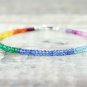 Multi Gemstone Rondelle 3-4mm Faceted beads adjustable stacking bracelet | STK-4747