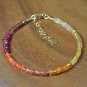 Multi Gemstone Rondelle 3-4mm Faceted beads adjustable stacking bracelet | STK-4754