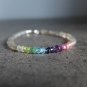 Multi Gemstone Rondelle 3-4mm Faceted beads adjustable stacking bracelet | STK-4763
