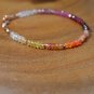 Multi Gemstone Rondelle 3-4mm Faceted beads adjustable stacking bracelet | STK-4773