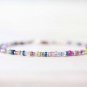 Multi Sapphire Rondelle 2-3mm Faceted beads adjustable stacking bracelet | STK-4813