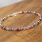 Multi Sapphire Rondelle 3-4mm Faceted beads adjustable stacking bracelet | STK-4814