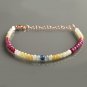 Multi Sapphire Rondelle 3-2mm Faceted beads adjustable stacking bracelet | STK-4817