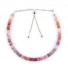 Multi Spinel Rondelle 3-3.5mm Faceted beads adjustable stacking bracelet | STK-4845