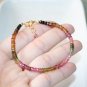 Multi Tourmaline Rondelle 4mm Faceted beads adjustable stacking bracelet | STK-4917