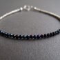 Mystic Black Spinel Round 3mm Faceted beads adjustable stacking bracelet | STK-4934