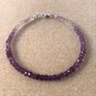 Ombre Amethyst Rondelle 3-4mm Faceted beads adjustable stacking bracelet | STK-5008