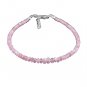 Pink Tourmaline Rondelle 3-4mm Smooth beads adjustable stacking bracelet | STK-5130