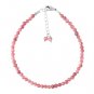 Pink Tourmaline Round 3-3.5mm Faceted beads adjustable stacking bracelet | STK-5131