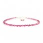 Pink Tourmaline Round 2-2.5mm Faceted beads adjustable stacking bracelet | STK-5138