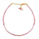 Pink Tourmaline Round 2-2.5mm Faceted beads adjustable stacking bracelet | STK-5143