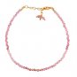 Pink Tourmaline Round 2-2.5mm Faceted beads adjustable stacking bracelet | STK-5143