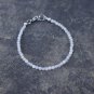 Rainbow Moonstone Round 3-4mm Faceted beads adjustable stacking bracelet | STK-5183