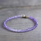 Shaded Amethyst Round 3-3.5mm Faceted beads adjustable stacking bracelet | STK-5405